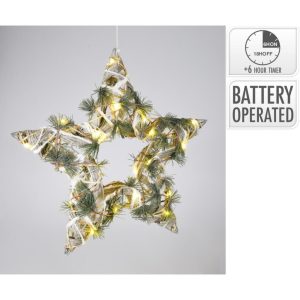 Kerstdecoratie LED Ster 40 cm Groen
