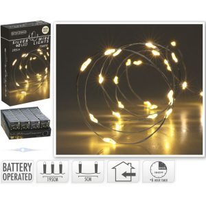 LED Zilverdraad 40 LED's 195 cm Warm Wit