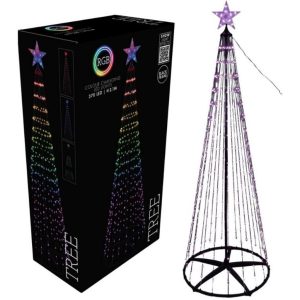 RGB LED Kerstboom 370 LED's 210 cm Zwart
