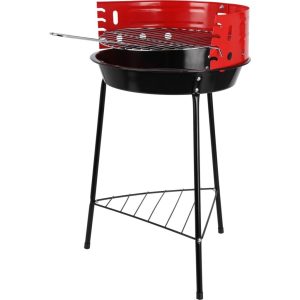 BBQ Barbecue 33x32x55 cm Zwart/Rood