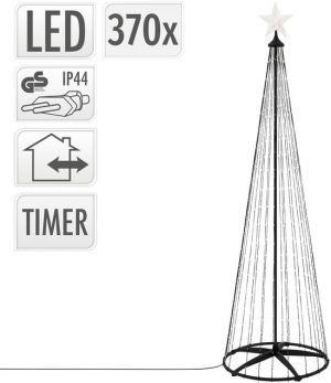 Decoratie LED Boom + Ster 370 LED's 210 cm Extra Warm Wit Zwart