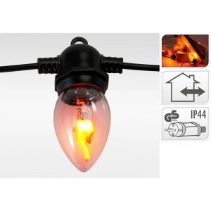Decoratie LED Vlamverlichting 10 LED's 300 cm Warm Wit Zwart