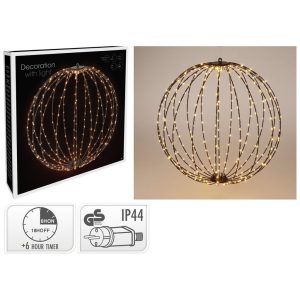 Decoratie LED Bal 40 cm 240 LED's Warm Wit Zwart