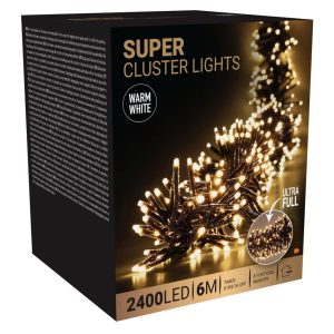 Super Cluster LED-Verlichting 2400 LED's 600 cm Warm Wit Zwart