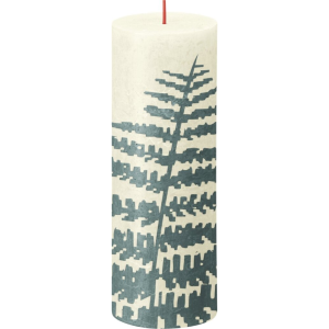 Rustiek printed stompkaars 190/68 Soft pearl fern