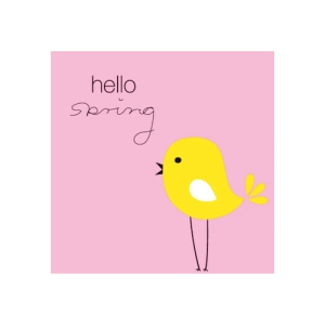 Duni Paasservet Hello Spring Roze/Geel 33x33 cm