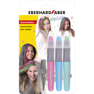 Eberhard Faber EF-579205 Haarkrijt Metallic Kleuren 3 Stuks