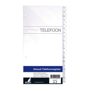 Kangaro K-6201 Inhoud Tbv Telefoonregister A-Z 4-gaats