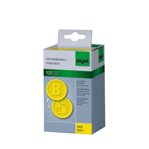 Sigel SI-WM004 Waardemunten Kunststof 100 Stuks 25mm Bier Geel