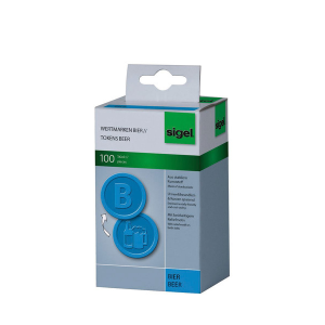 Sigel SI-WM005 Waardemunten Kunststof 100 Stuks 25mm Bier Blauw